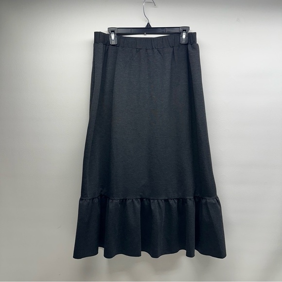 Sundance Charcoal Ruffle Midi Skirt size xl - Picture 2 of 9